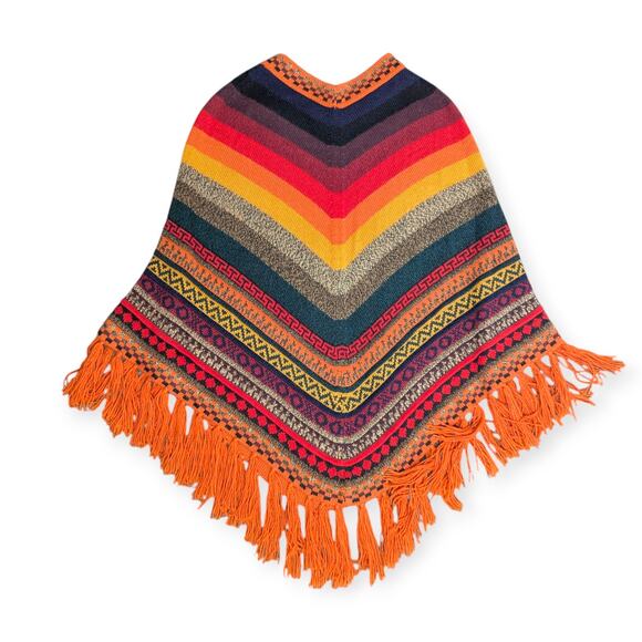 Rainbow Poncho made from Alpaca Fur ~ Made in Peru - Picture 1 of 4
